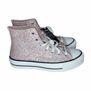 Converse Chuck Taylor All Star HI Glitter Platform Pink NWT A09422C  Shoes 8 Y2K